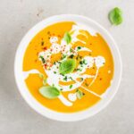 Creamy Pumpkin Soup with Garlic Croutons