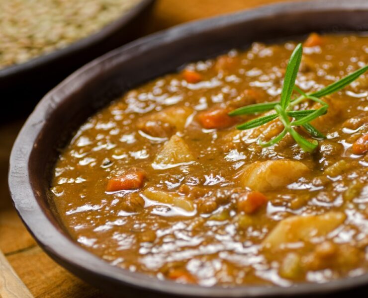 Hearty vegetable and lentil stew