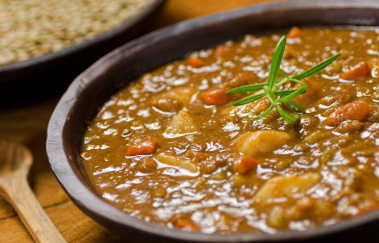 Hearty vegetable and lentil stew