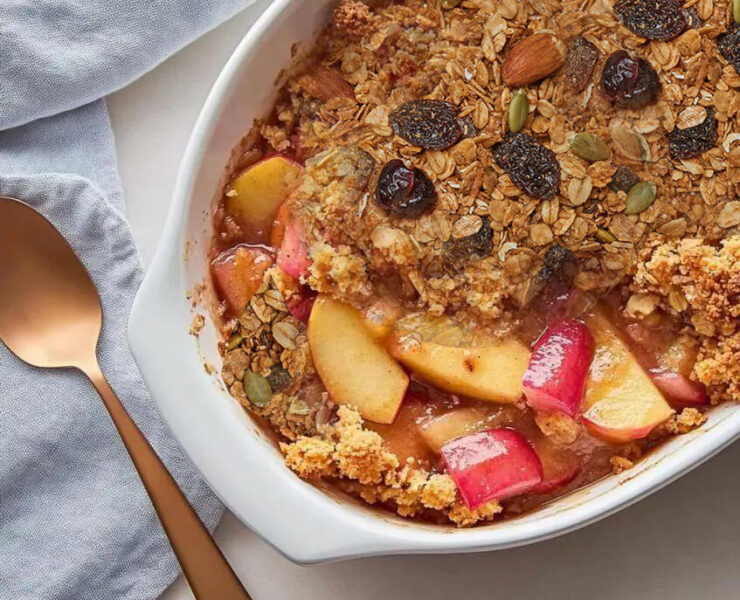 Winter Apple Rhubarb Granola Crumble